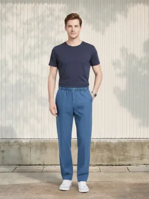 Men's Cotton Straight-Leg Jeans with Elastic Waist — view 1