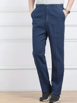 Men's Cotton Straight-Leg Jeans with Elastic Waist — view 2