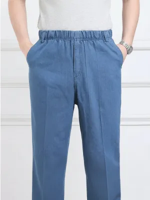 Men's Cotton Straight-Leg Jeans with Elastic Waist — view 5