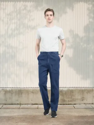 Men's Cotton Straight-Leg Jeans with Elastic Waist — view 8