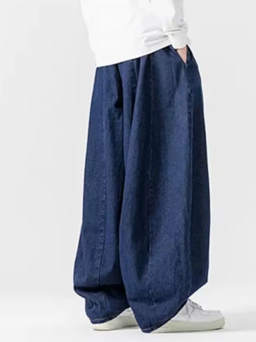 Men's Dark Blue Balloon Jeans — endless ways to style it