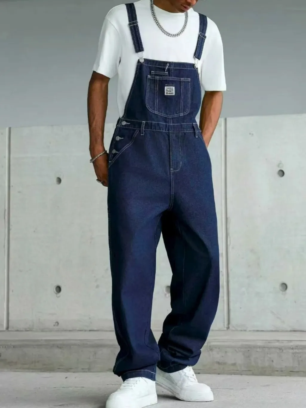 Men's Dark Blue Denim Dungarees — a pair designed to be worn everywhere