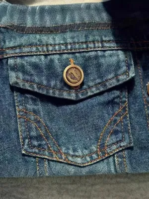 Men's Dark Blue Distressed Sleeveless Denim Jacket — view 5