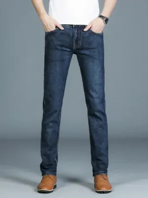 Men's Dark Blue Versatile Regular Jeans — view 5