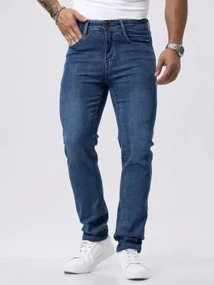 Men's Dark Blue Washed Slim-Fit Jeans — view 2