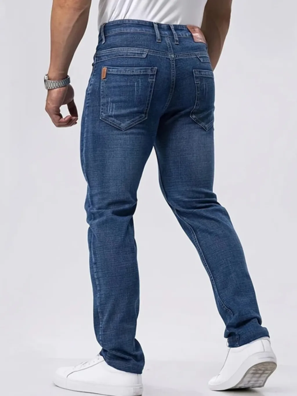 Men's Dark Blue Washed Slim-Fit Jeans — quality denim, made to last
