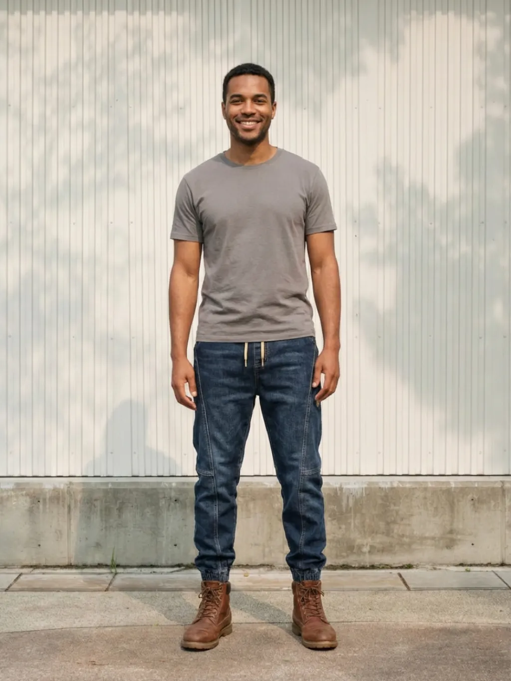 Men's Dark Blue Work Jeans with Drawstring