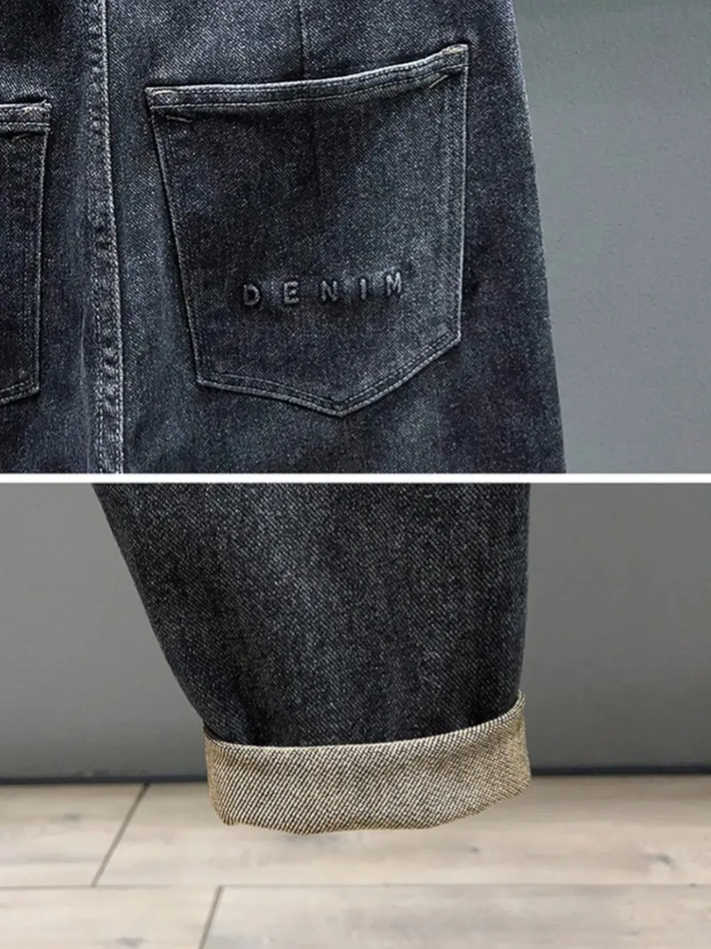 Men's Dark Grey Tapered Jeans, Integrated Belt — endless ways to style it