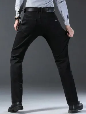Men's Deep Black Regular Jeans, Soft Denim — view 2