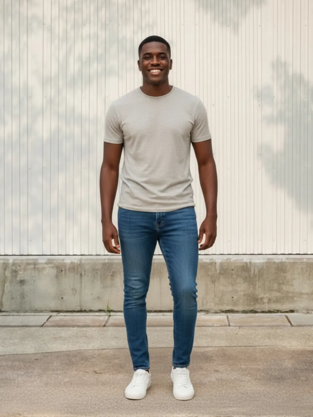 Men's Deep Blue Washed Skinny Jeans