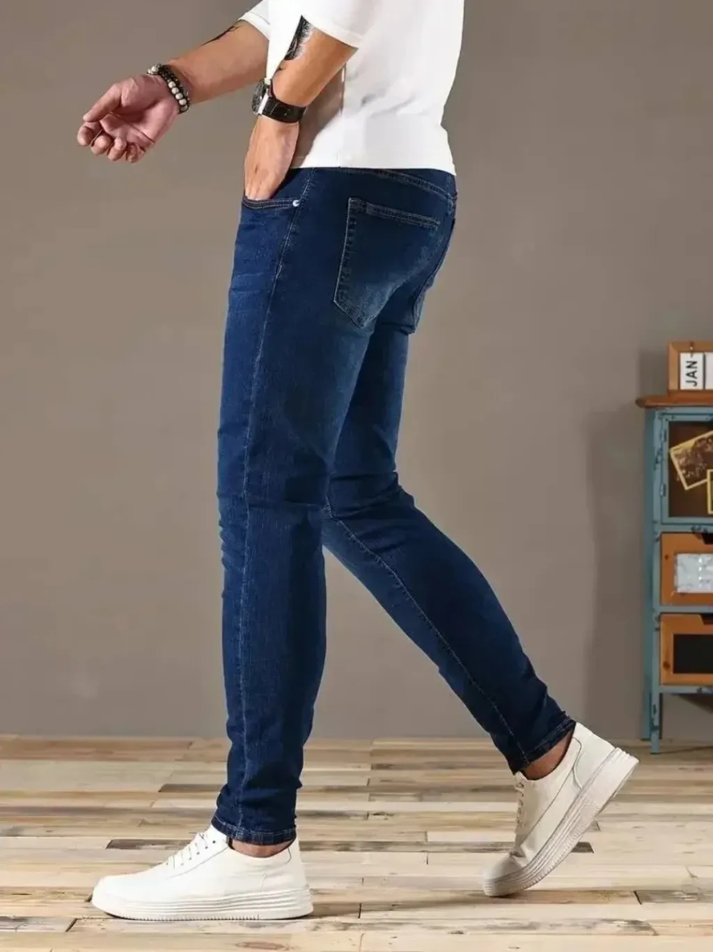 Men's Deep Blue Washed Skinny Jeans — endless ways to style it