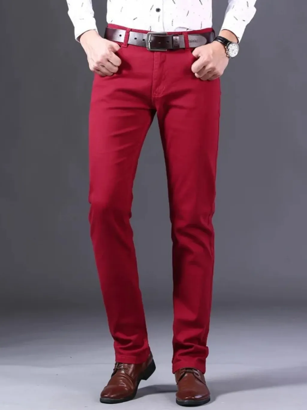 Men's Elegant Deep Red Slim Fit Jeans — a pair designed to be worn everywhere
