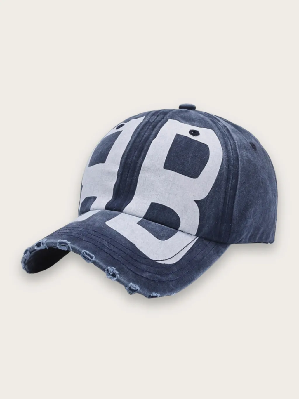 Men's Denim Baseball Cap with Letter B