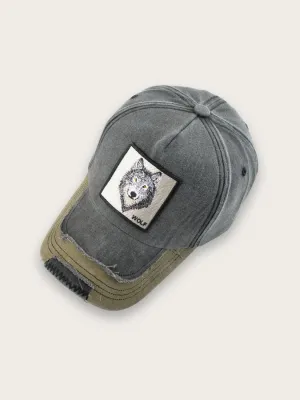 Men's Denim Cap with Wolf Motif — view 8