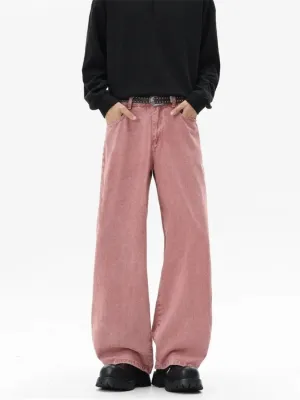 Men's Dusty Pink Baggy Jeans — view 3