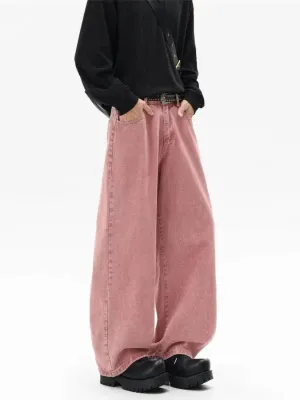 Men's Dusty Pink Baggy Jeans — view 5
