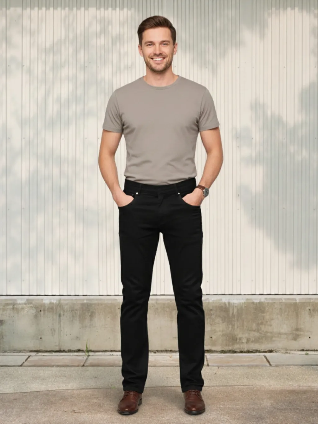 Men's Elegant Black Slim-Fit Jeans