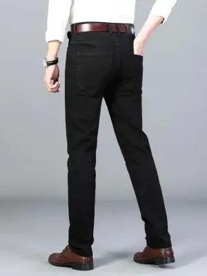 Men's Elegant Black Slim-Fit Jeans — view 3