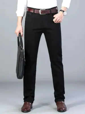 Men's Elegant Black Slim-Fit Jeans — view 4