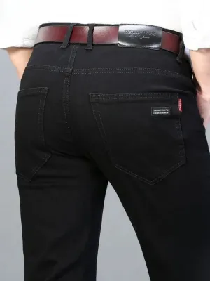 Men's Elegant Black Slim-Fit Jeans — view 5