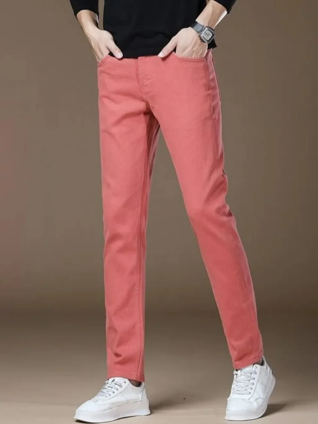 Men's Elegant Pink Slim Fit Jeans — a pair designed to be worn everywhere