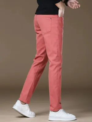 Men's Elegant Pink Slim Fit Jeans — view 3