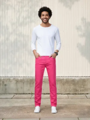 Men's Fuchsia Pink Slim Fit Urban Jeans — view 1