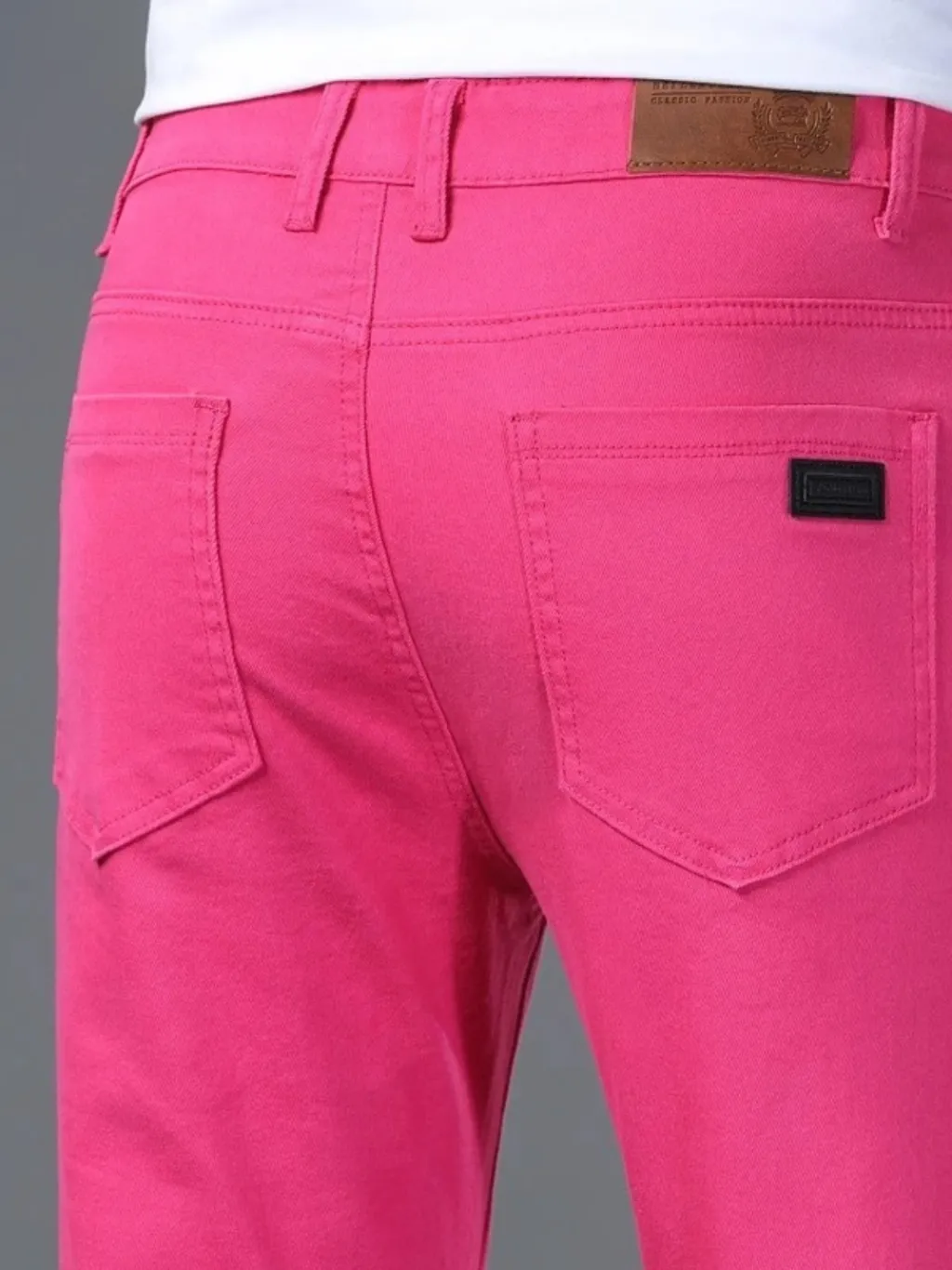 Men's Fuchsia Pink Slim Fit Urban Jeans — quality denim, made to last