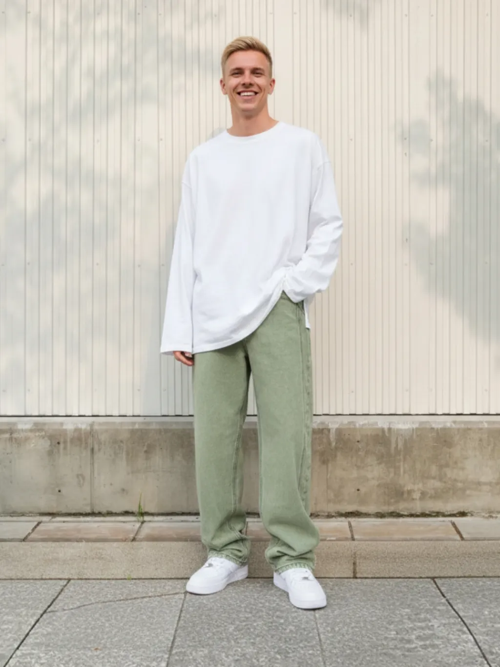 Men's Green Baggy Fit Jeans