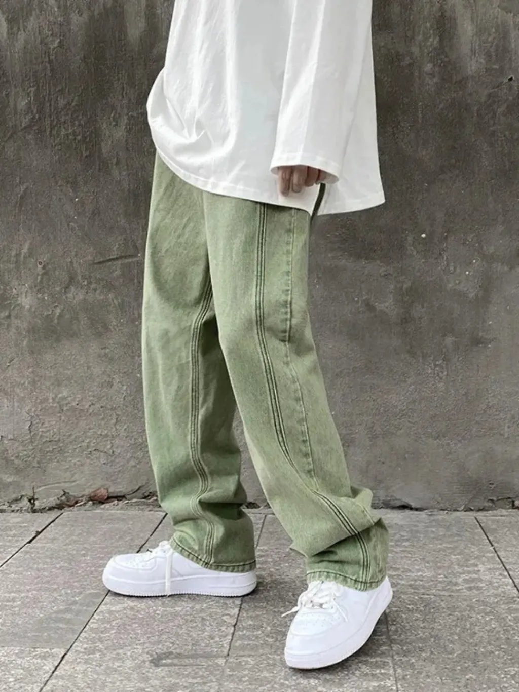 Men's Green Baggy Fit Jeans — quality denim, made to last