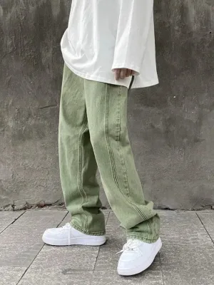 Men's Green Baggy Fit Jeans — view 3