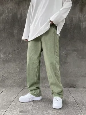 Men's Green Baggy Fit Jeans — view 5