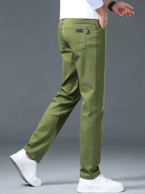 Men's Green Slim Fit Chino-Style Jeans — view 5