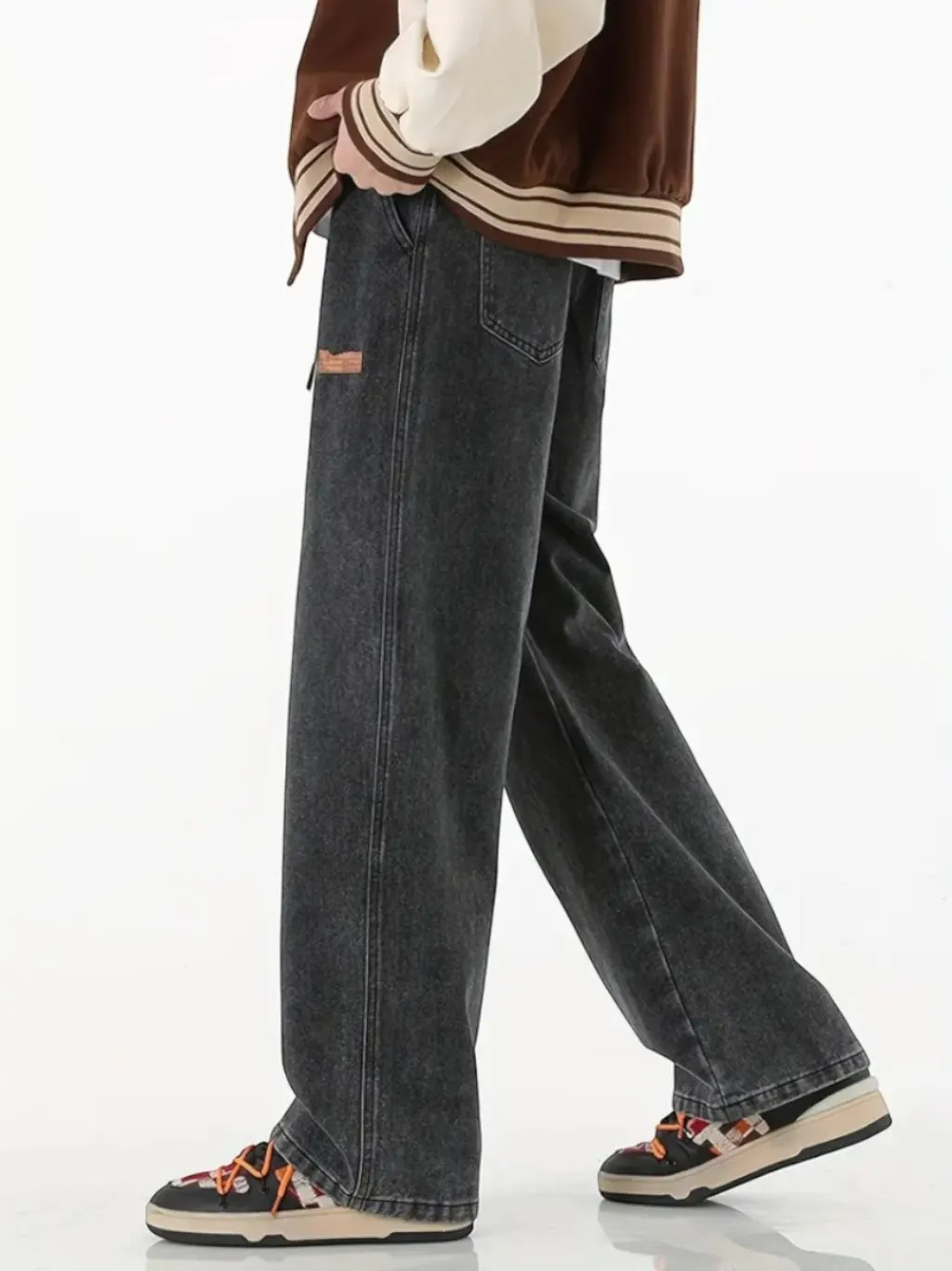 Men's Grey Loose-Fit Jeans with Elastic Waist — endless ways to style it