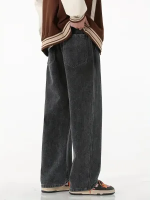 Men's Grey Loose-Fit Jeans with Elastic Waist — view 5