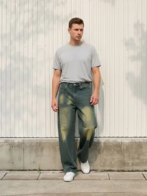 Men's Grey Vintage Washed Baggy Jeans — view 1