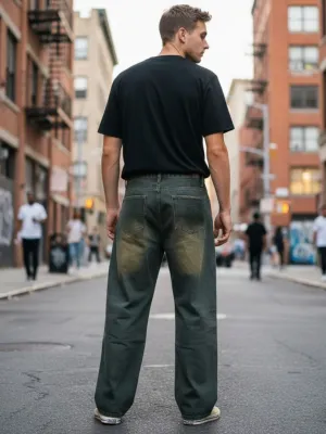 Men's Grey Vintage Washed Baggy Jeans — view 2