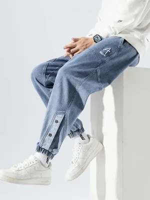 Men's Jogger Jeans with Elastic Waist & Press Studs — view 2