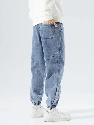 Men's Jogger Jeans with Elastic Waist & Press Studs — view 3