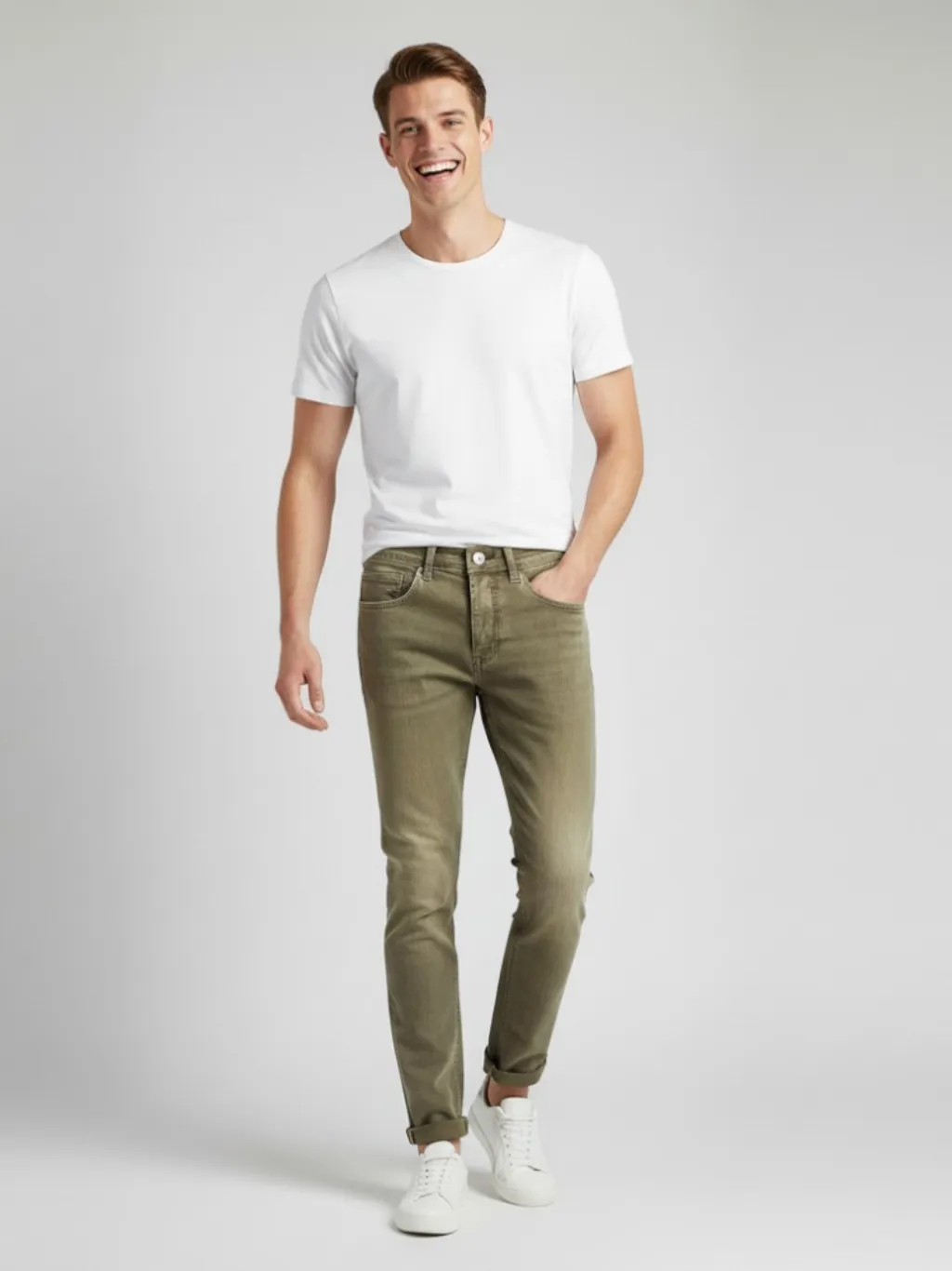 Men's Khaki Faded Regular Jeans — a pair designed to be worn everywhere