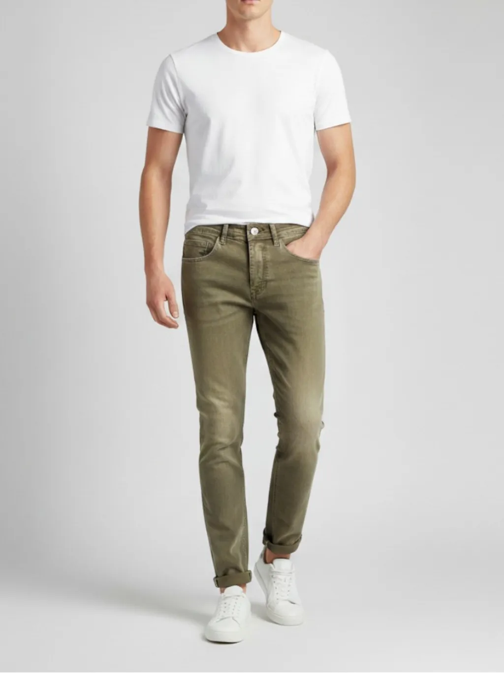 Men's Khaki Faded Regular Jeans — quality denim, made to last