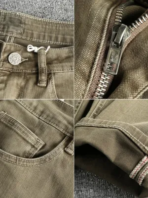 Men's Khaki Faded Regular Jeans — view 7