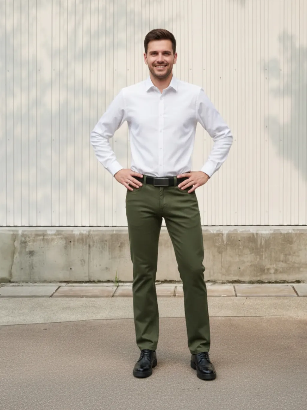 Men's Khaki Green Casual Chic Jeans