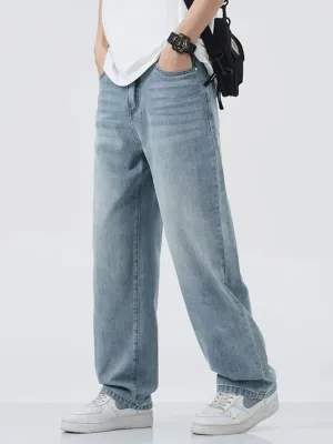 Men's Light Blue Relaxed Straight-Leg Jeans — view 3