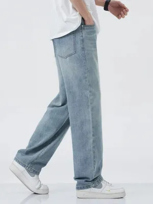 Men's Light Blue Relaxed Straight-Leg Jeans — view 6