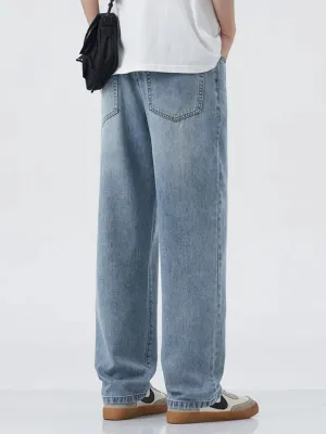 Men's Light Blue Relaxed Straight-Leg Jeans — view 7