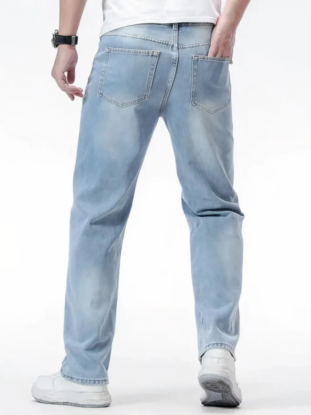 Men's Light Blue Straight Jeans, Casual Style — a pair designed to be worn everywhere