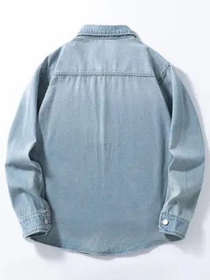 Men's Light Blue Washed Denim Shirt — view 3