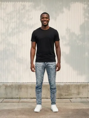 Men's Light Grey Urban Skinny Jeans — view 1
