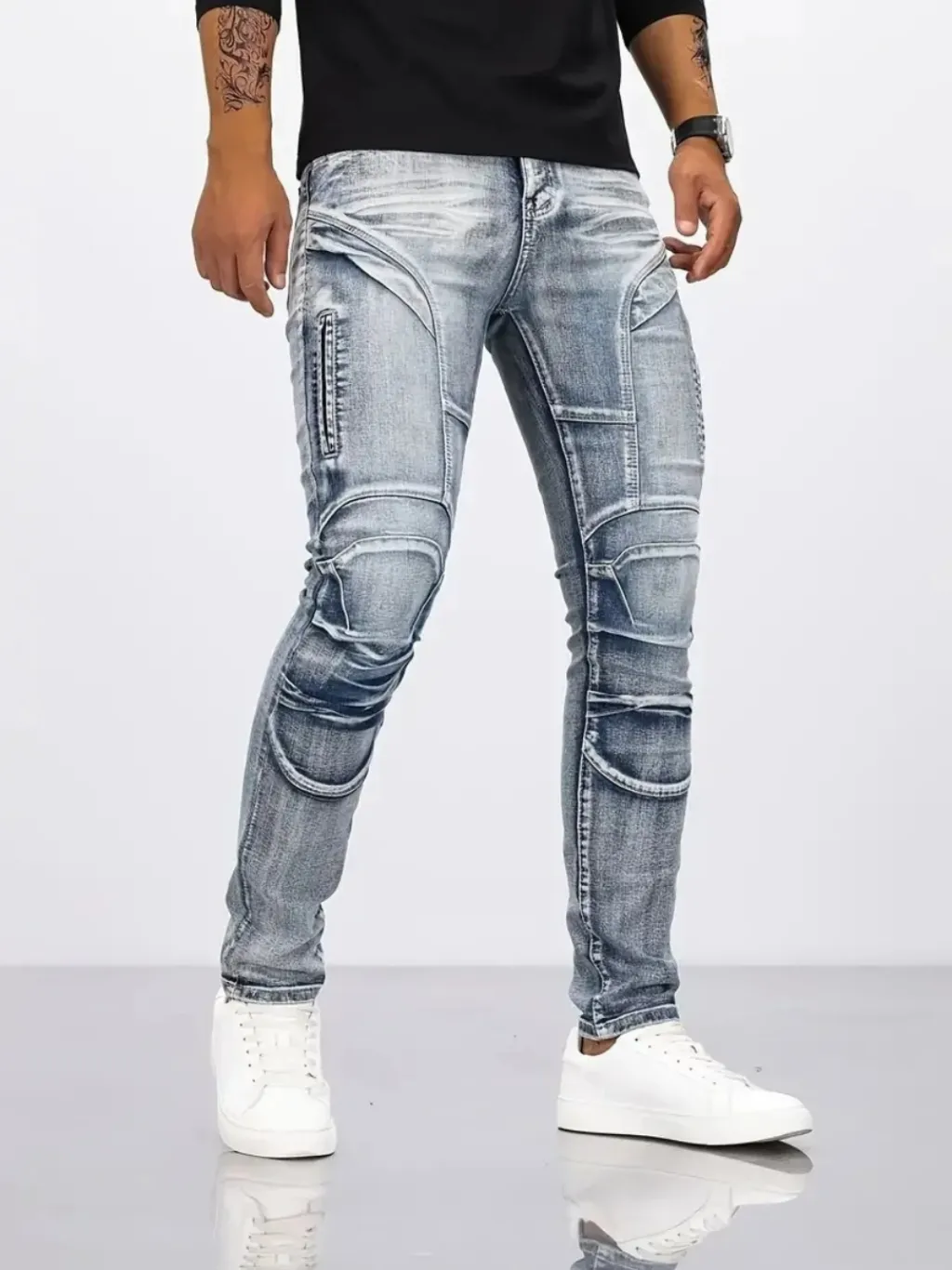 Men's Light Grey Urban Skinny Jeans — quality denim, made to last